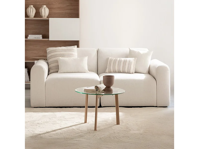 Mesa de centro fija de Cristal Transparente 45 x 60- Eyre