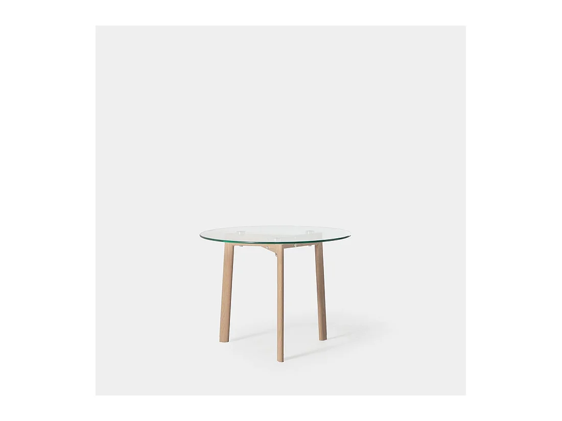 Table basse fixe en cristal transparent 60x45 cm-Eyre