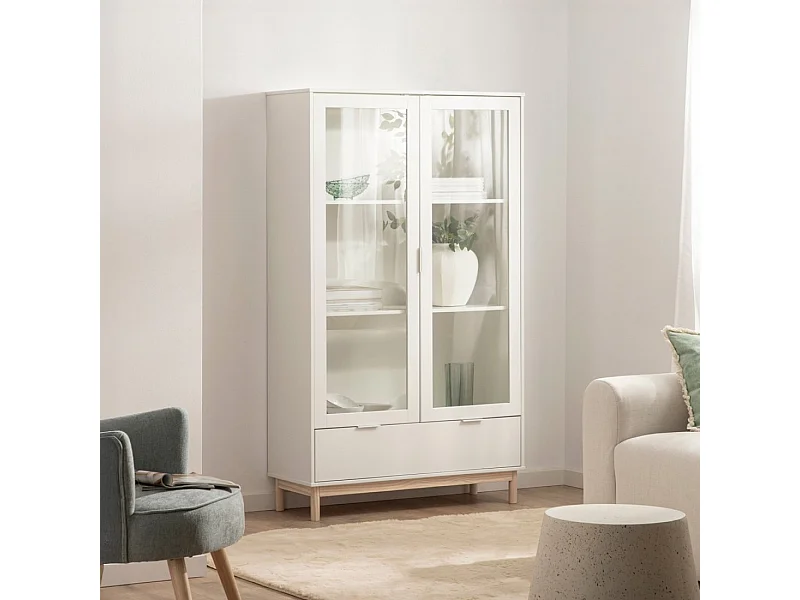 Vitrina doble de Lacado Blanco 170 x 100- Elian