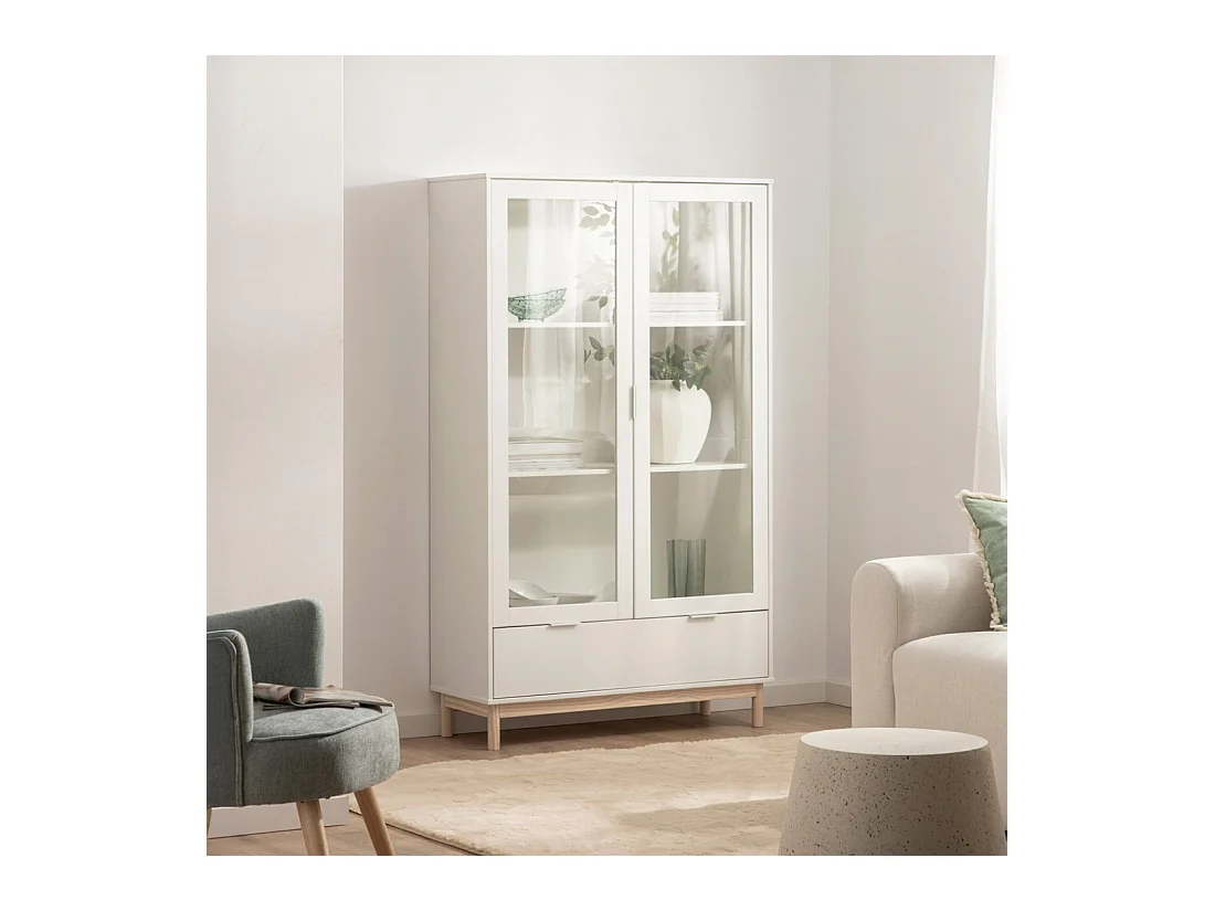 Vitrina doble de Lacado Blanco 170 x 100- Elian