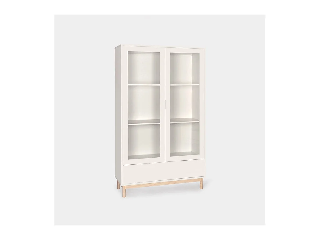 Vitrina doble de Lacado Blanco 170 x 100- Elian