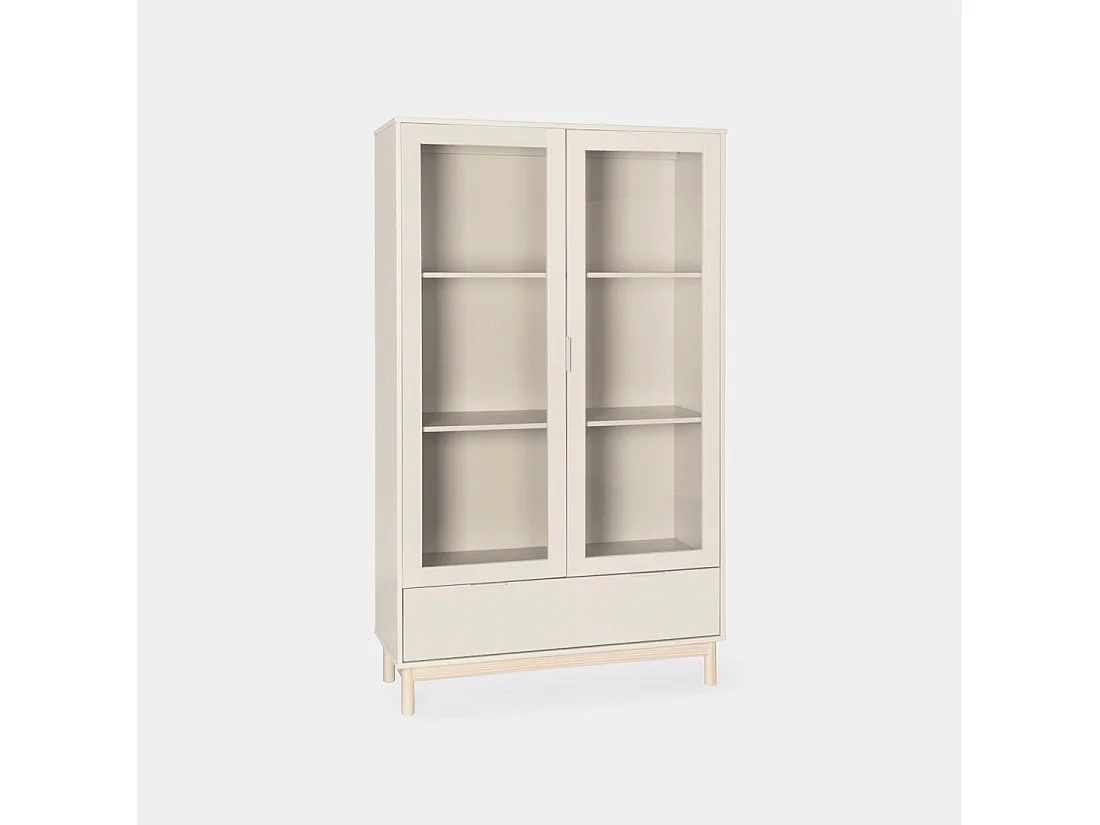 Vitrina doble de Lacado Blanco roto 170 x 100- Elian