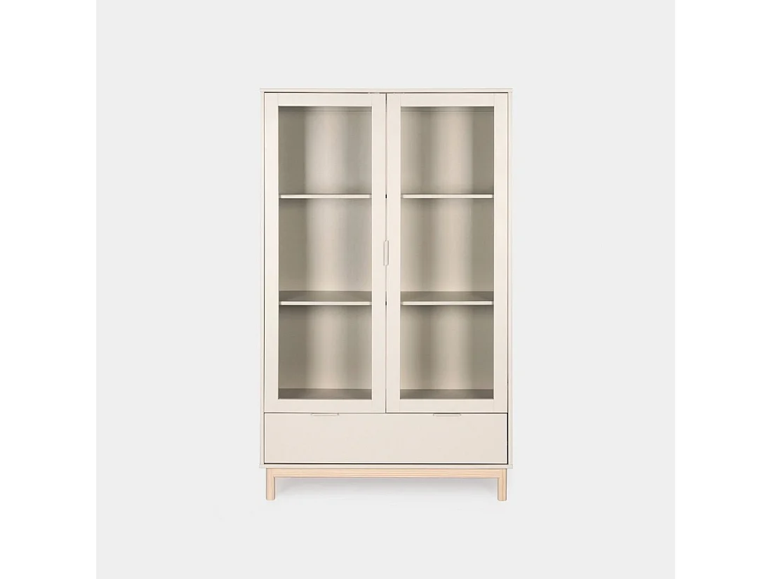 Vitrina doble de Lacado Blanco roto 170 x 100- Elian