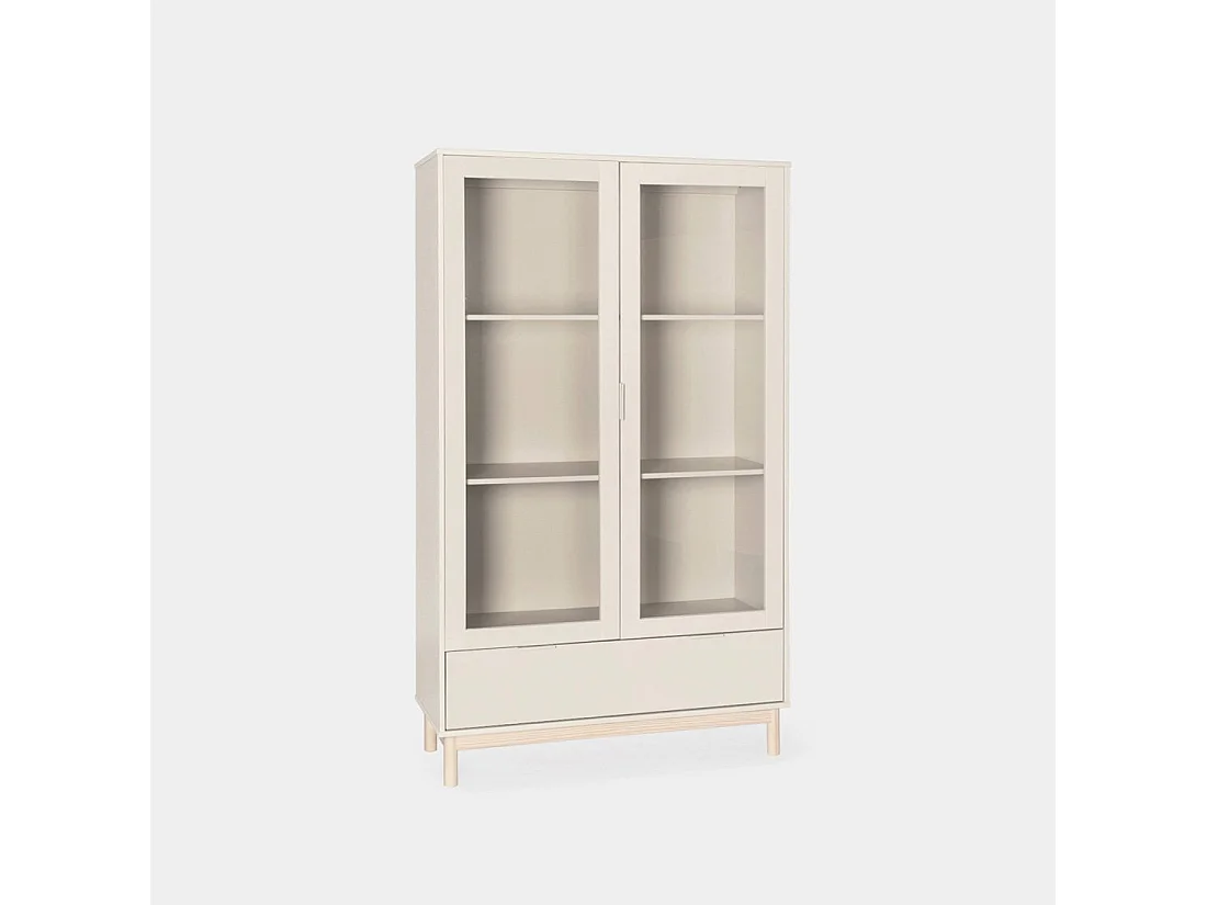 Vitrina doble de Lacado Blanco roto 170 x 100- Elian