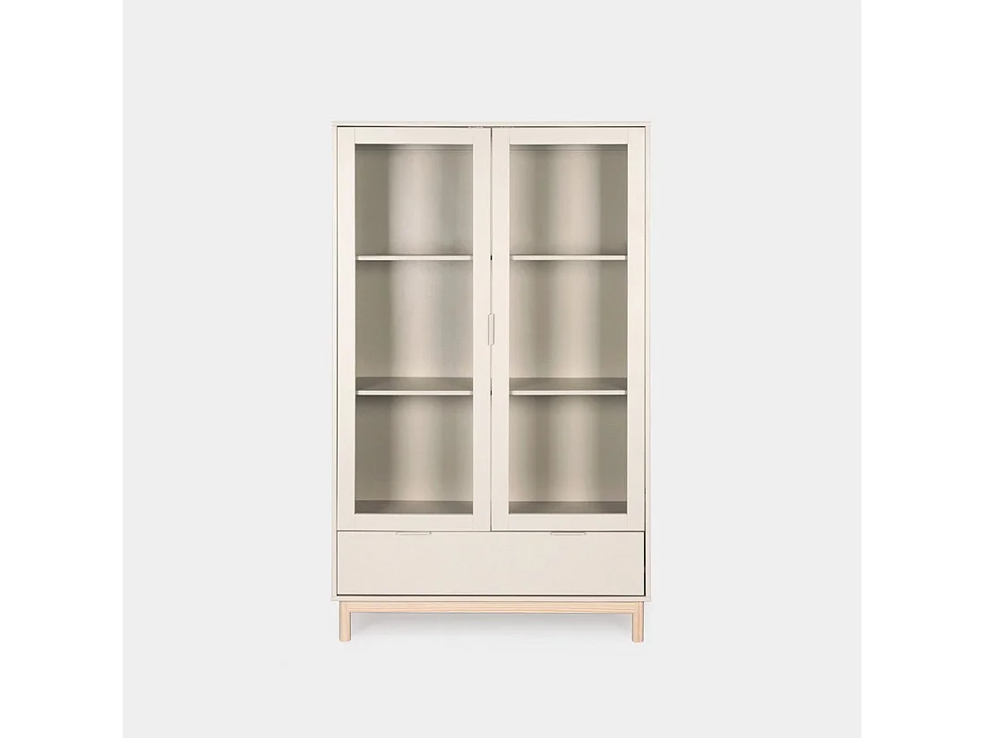 Vitrina doble de Lacado Blanco roto 170 x 100- Elian