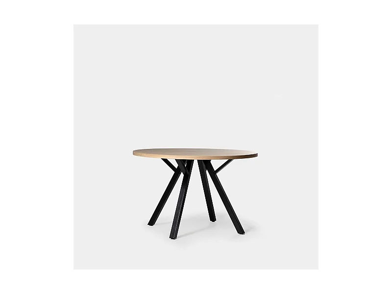 Table fixe en bois naturel 120x77 cm-Glenda