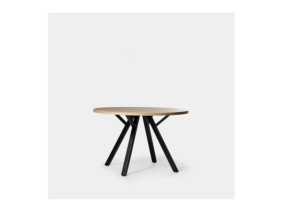 Table fixe en bois naturel 120x77 cm-Glenda