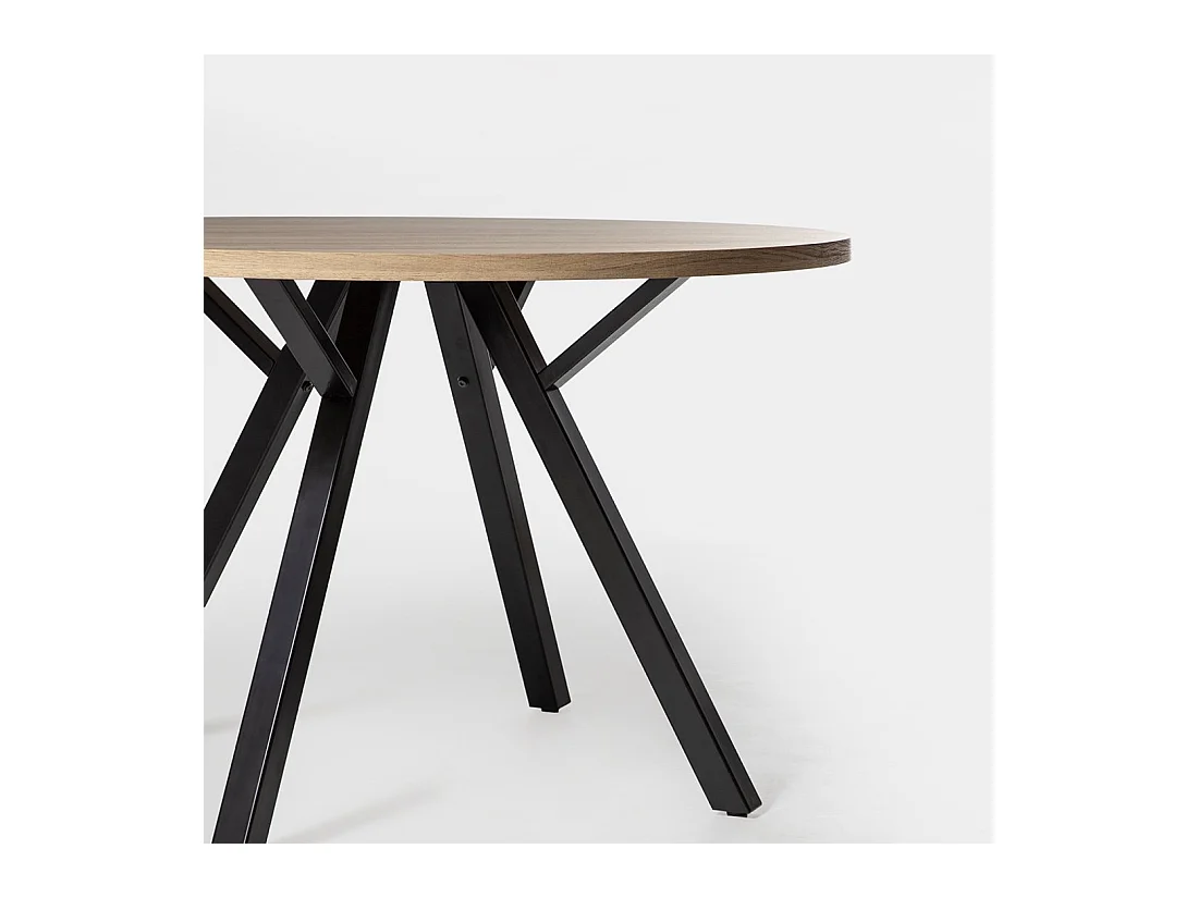 Table fixe en bois naturel 120x77 cm-Glenda