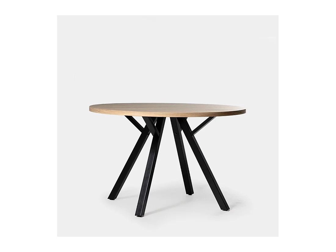 Table fixe en bois naturel 120x77 cm-Glenda
