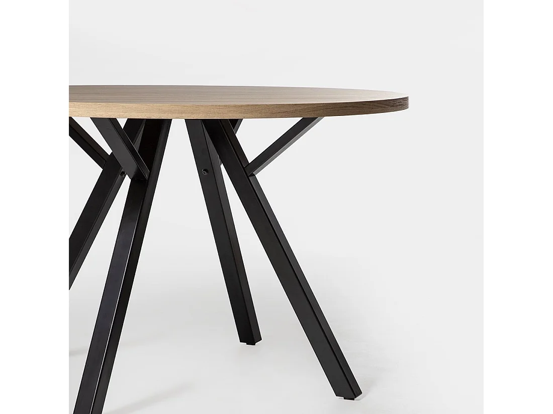 Table fixe en bois naturel 120x77 cm-Glenda