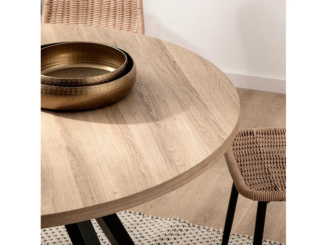 Table fixe en bois naturel 120x77 cm-Glenda