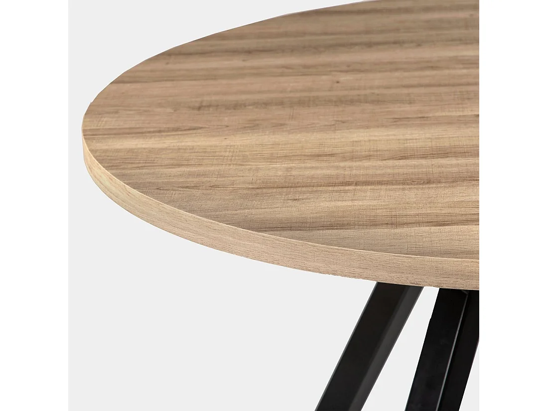 Table fixe en bois naturel 120x77 cm-Glenda