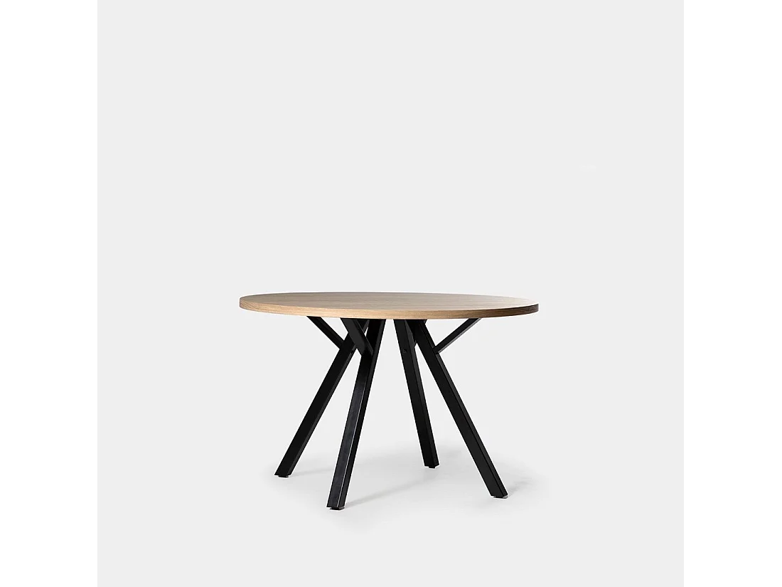 Table fixe en bois naturel 120x77 cm-Glenda