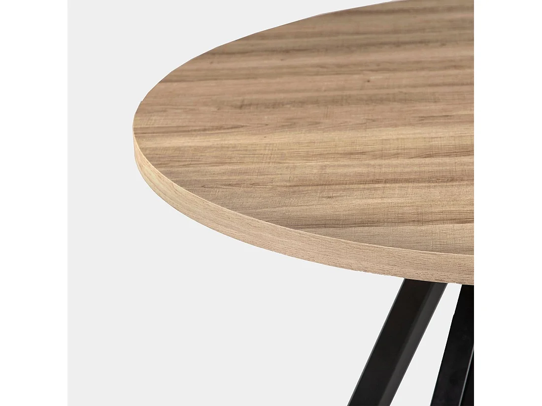 Table fixe en bois naturel 120x77 cm-Glenda