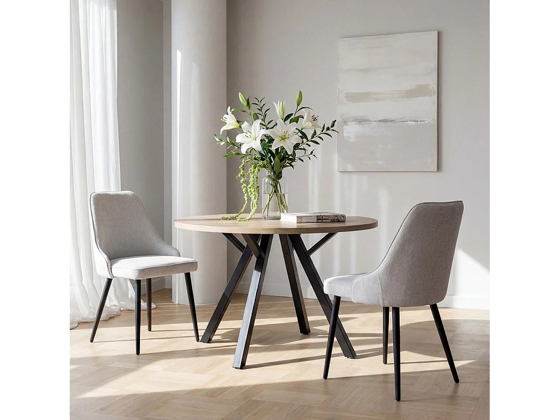 Table fixe en bois naturel 120x77 cm-Glenda