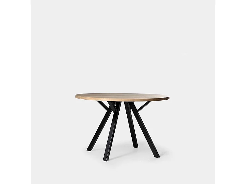 Table fixe en bois naturel 120x77 cm-Glenda