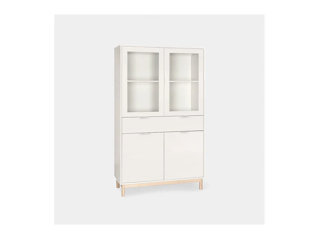 Vitrine double en laqué blanc 95x170 cm-Elian