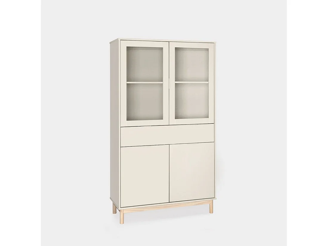 Vitrina doble de Lacado Blanco roto 170 x 95- Elian