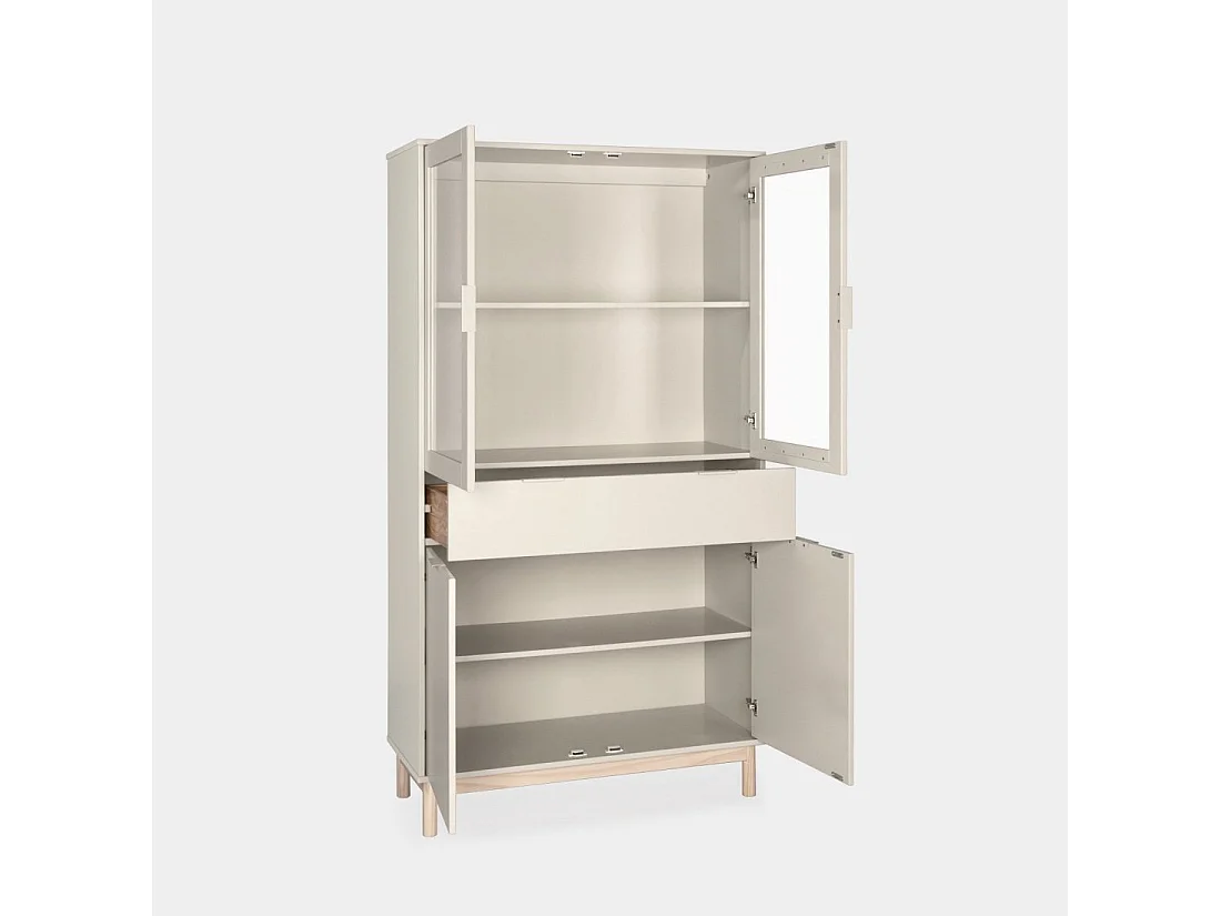 Vitrina doble de Lacado Blanco roto 170 x 95- Elian