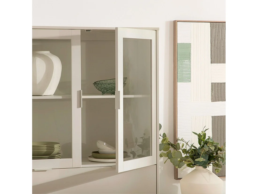 Vitrina doble de Lacado Blanco roto 170 x 95- Elian