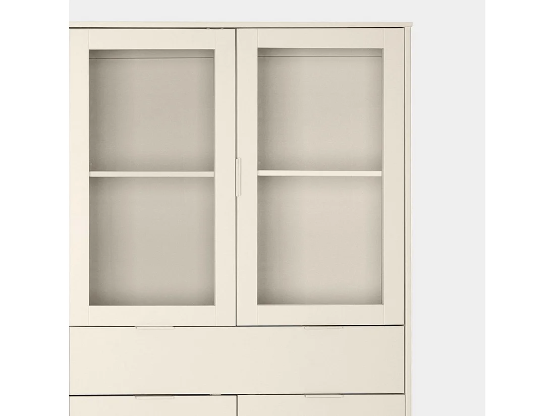 Vitrina doble de Lacado Blanco roto 170 x 95- Elian