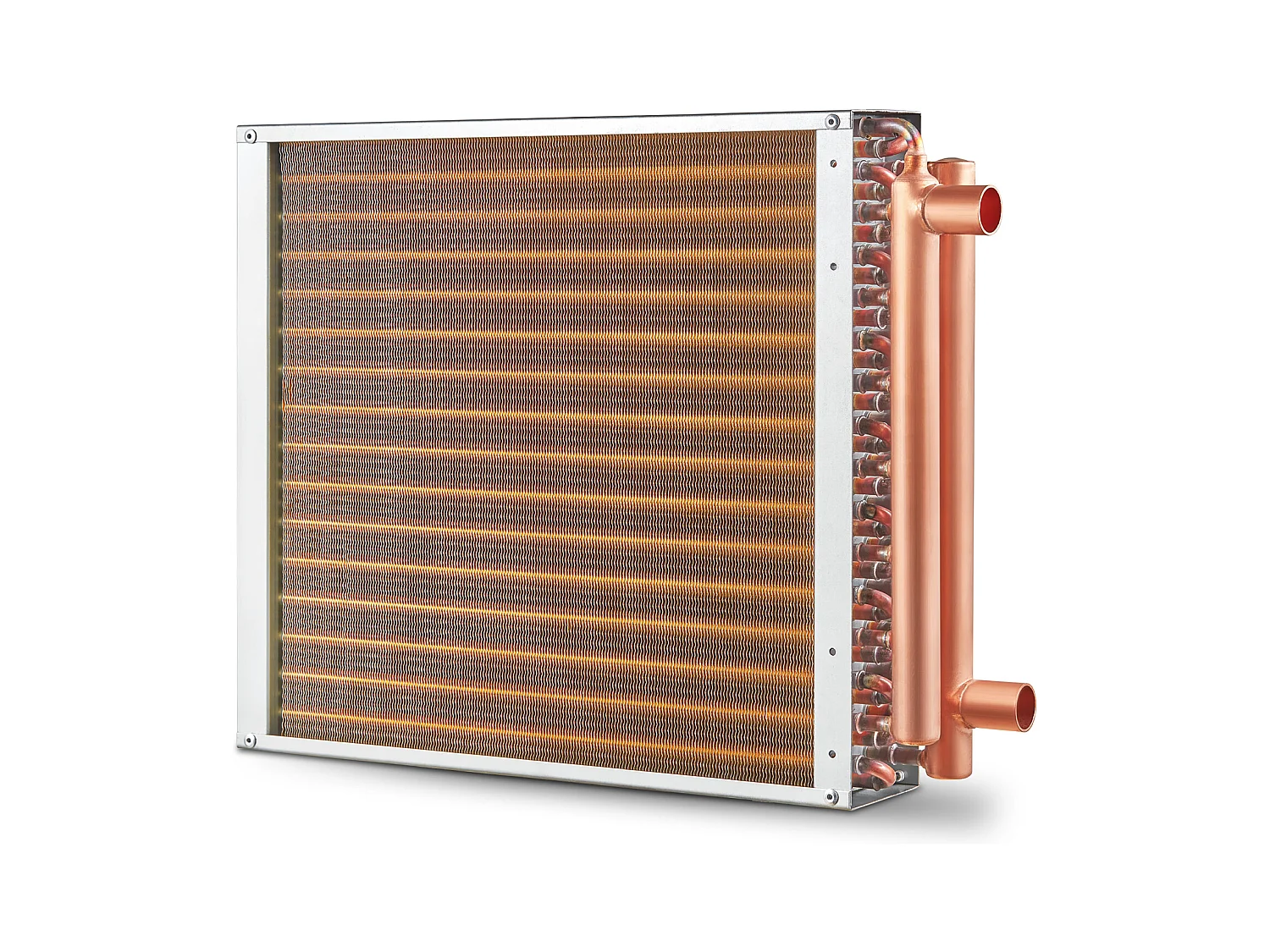 Échangeur de Chaleur Eau-Air SucceBuy 41cm x 41cm, 3 Rangées, Ports 7.6cm/20.3cm, 193 Ailettes