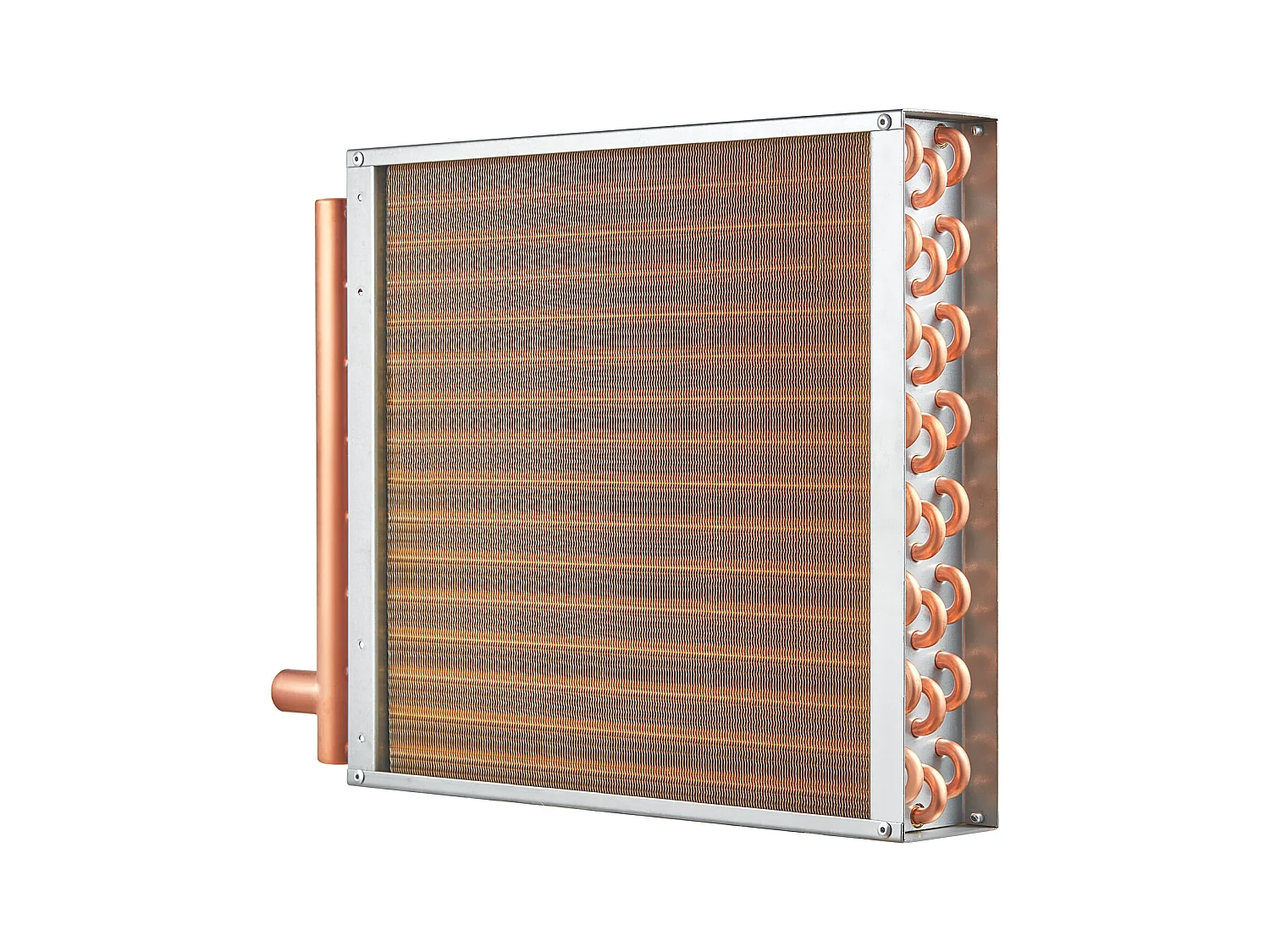 Échangeur de Chaleur Eau-Air SucceBuy 41cm x 41cm, 3 Rangées, Ports 7.6cm/20.3cm, 193 Ailettes