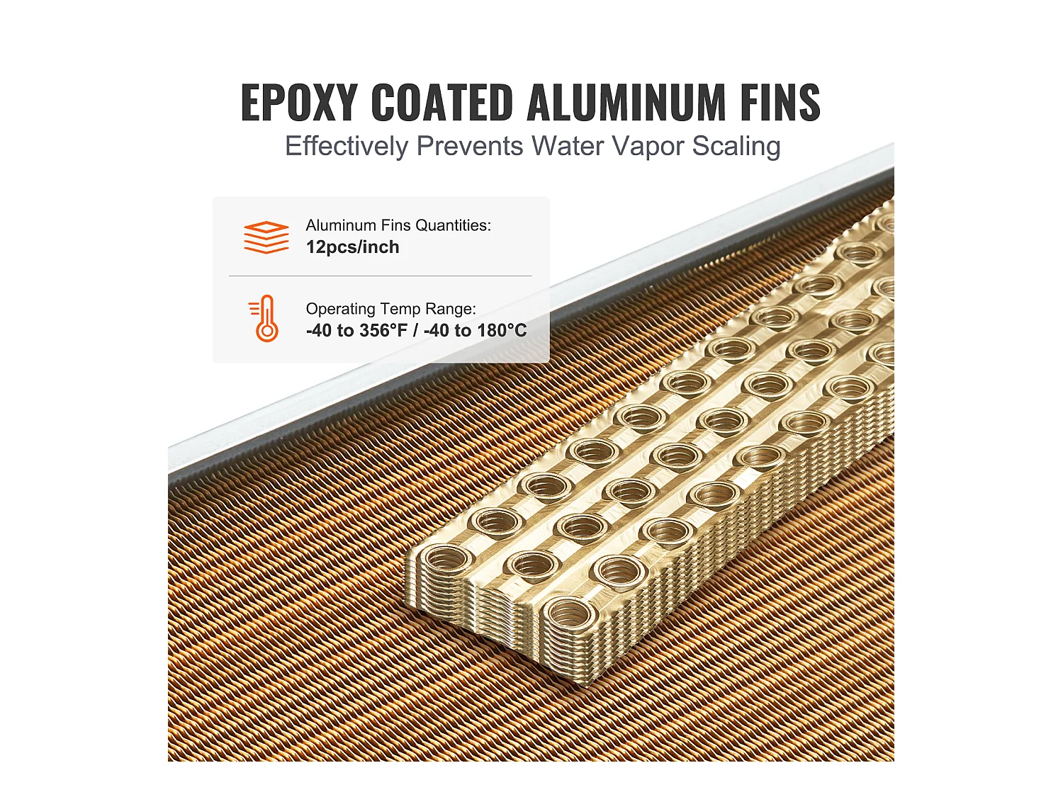 Scambiatore di Calore Acqua-Aria SucceBuy 41cm x 41cm, 3 File, Porte 7.6cm/20.3cm, 193 Alette