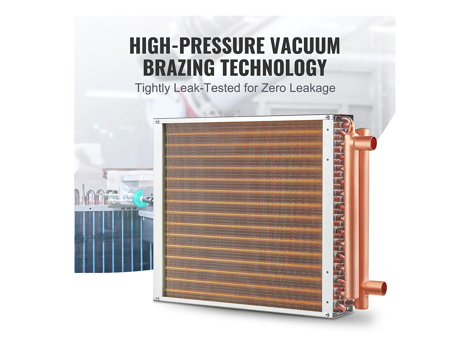 Scambiatore di Calore Acqua-Aria SucceBuy 41cm x 41cm, 3 File, Porte 7.6cm/20.3cm, 193 Alette