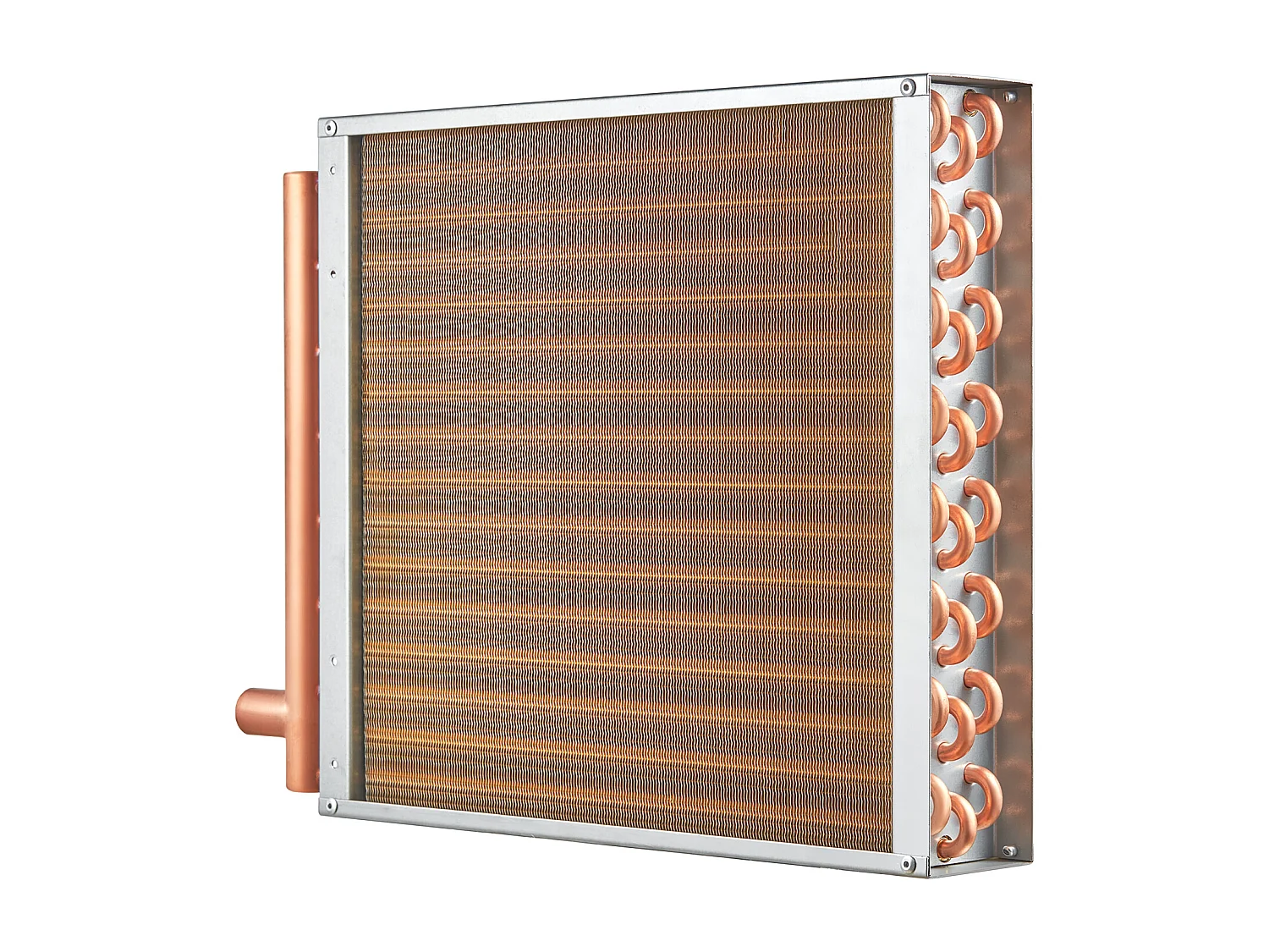 Échangeur de Chaleur Eau-Air SucceBuy 41cm x 41cm, 3 Rangées, Ports 7.6cm/20.3cm, 193 Ailettes