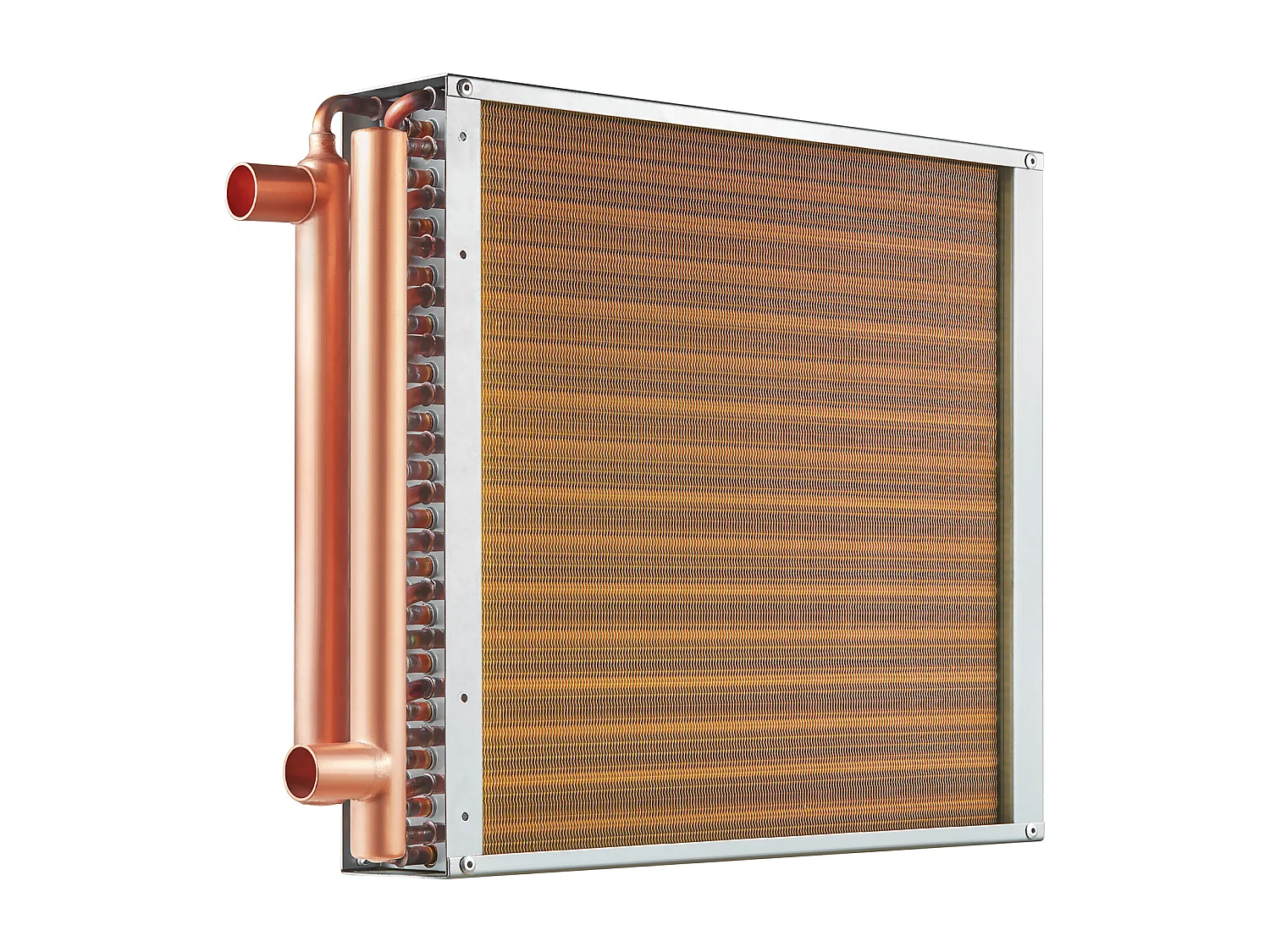 Échangeur de Chaleur Eau-Air SucceBuy 41cm x 41cm, 3 Rangées, Ports 7.6cm/20.3cm, 193 Ailettes