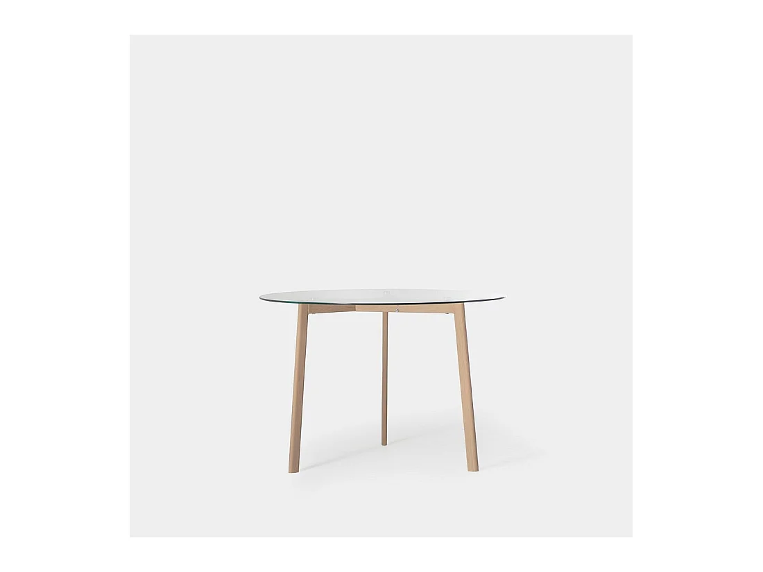 Table fixe en cristal transparent 110x76 cm-Eyre