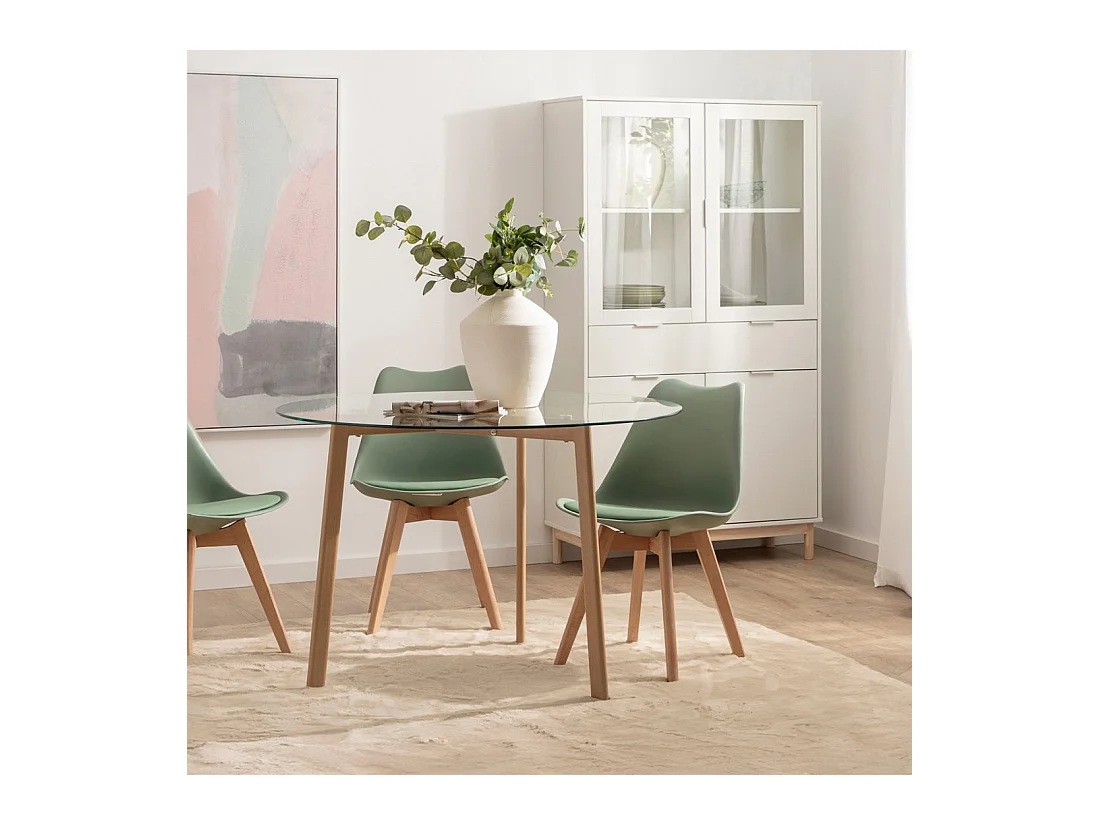 Table fixe en cristal transparent 110x76 cm-Eyre