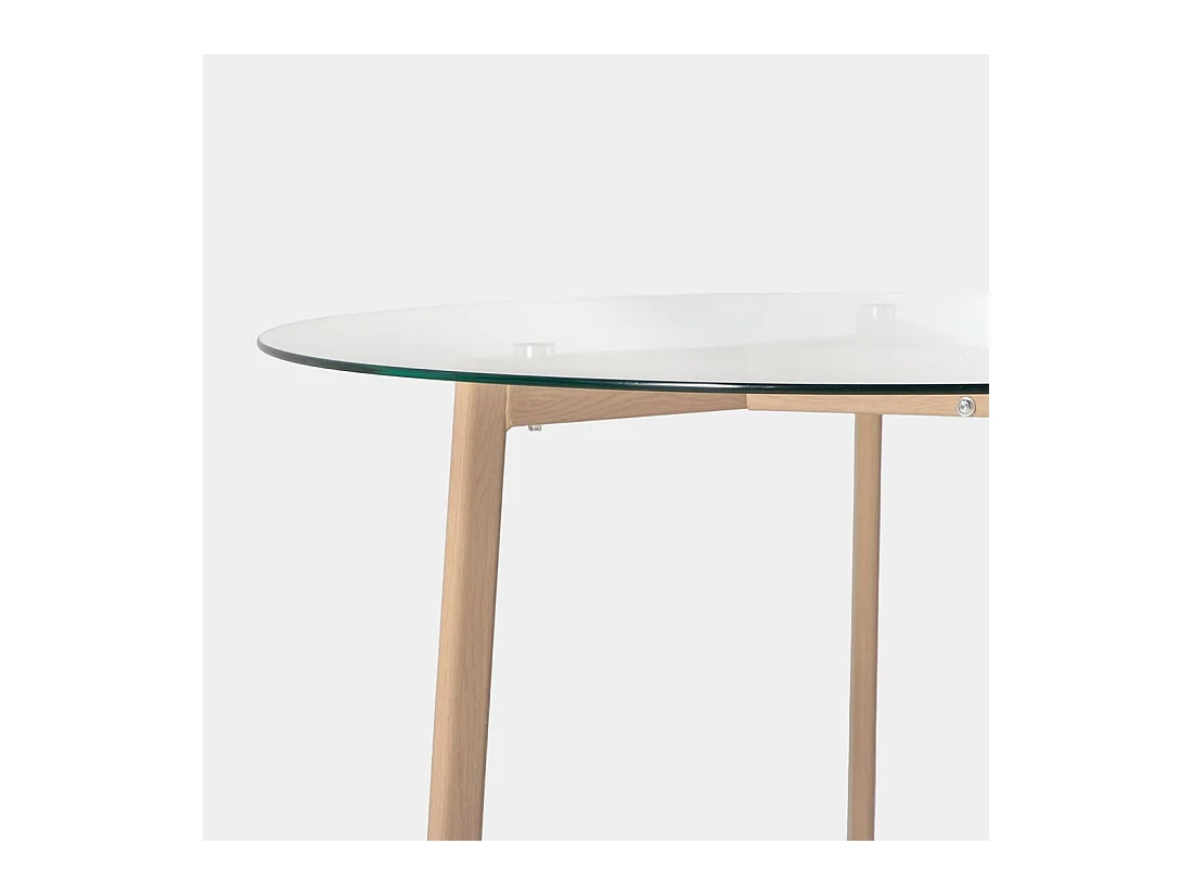 Table fixe en cristal transparent 110x76 cm-Eyre