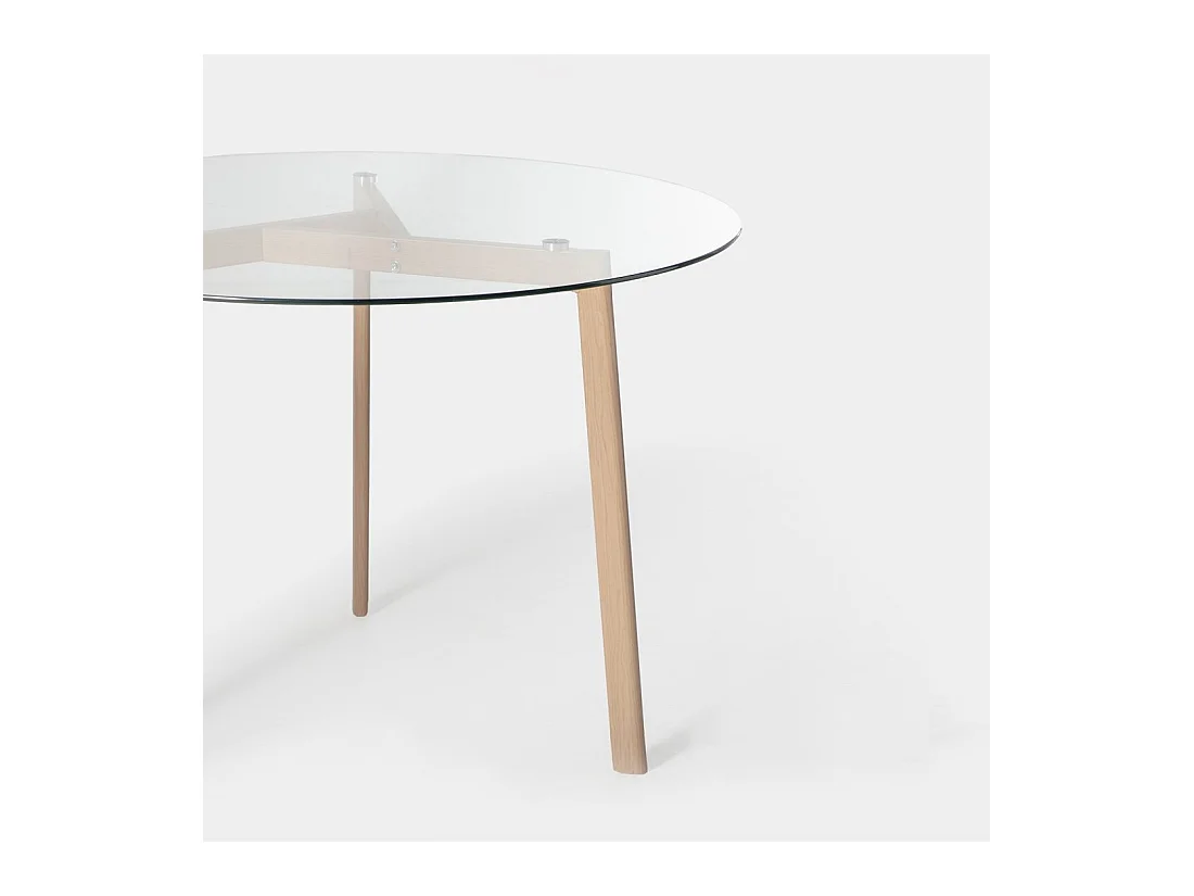 Table fixe en cristal transparent 110x76 cm-Eyre