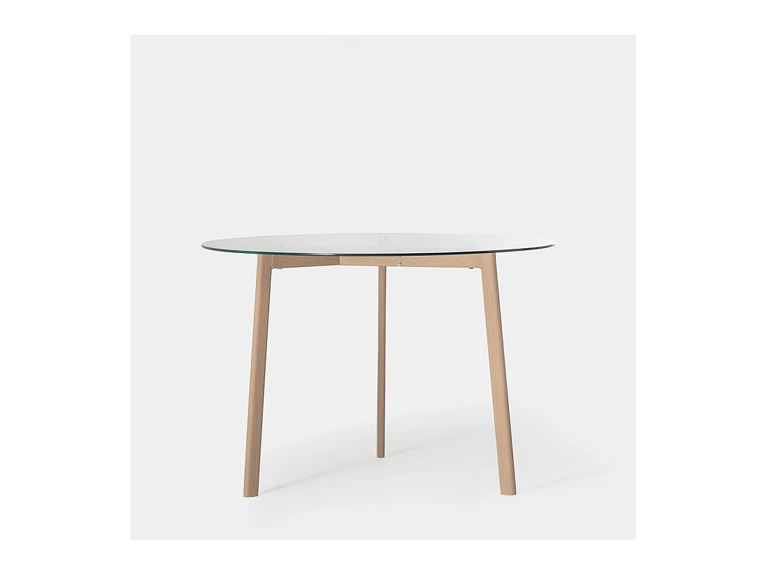 Table fixe en cristal transparent 110x76 cm-Eyre