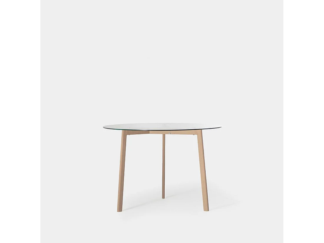 Table fixe en verre transparent 110x76 cm-Eyre