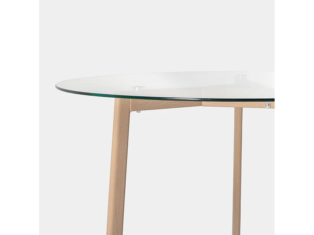Table fixe en verre transparent 110x76 cm-Eyre