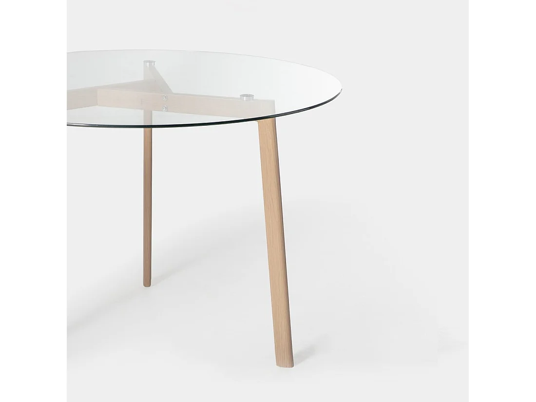Table fixe en verre transparent 110x76 cm-Eyre