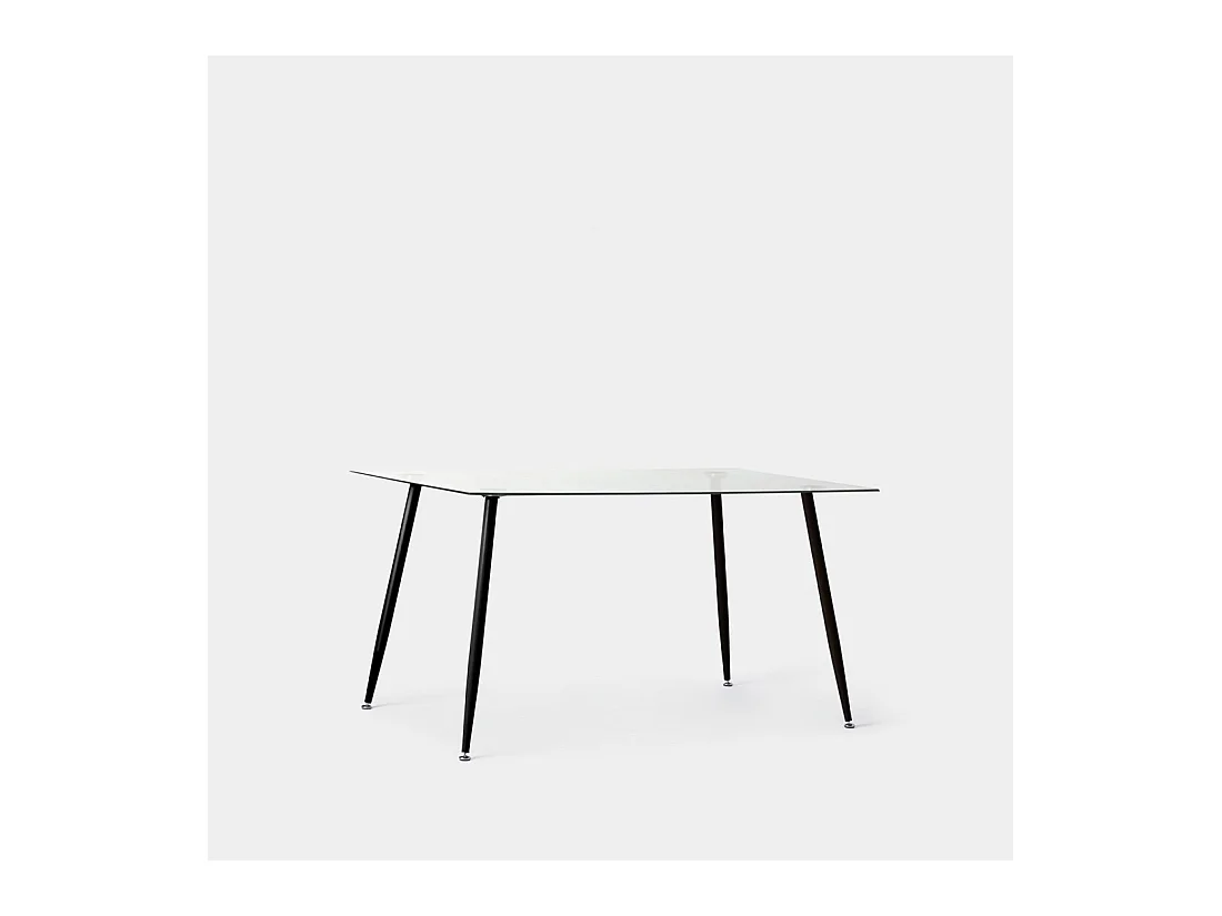 Table fixe en cristal transparent 140x75 cm-Tary