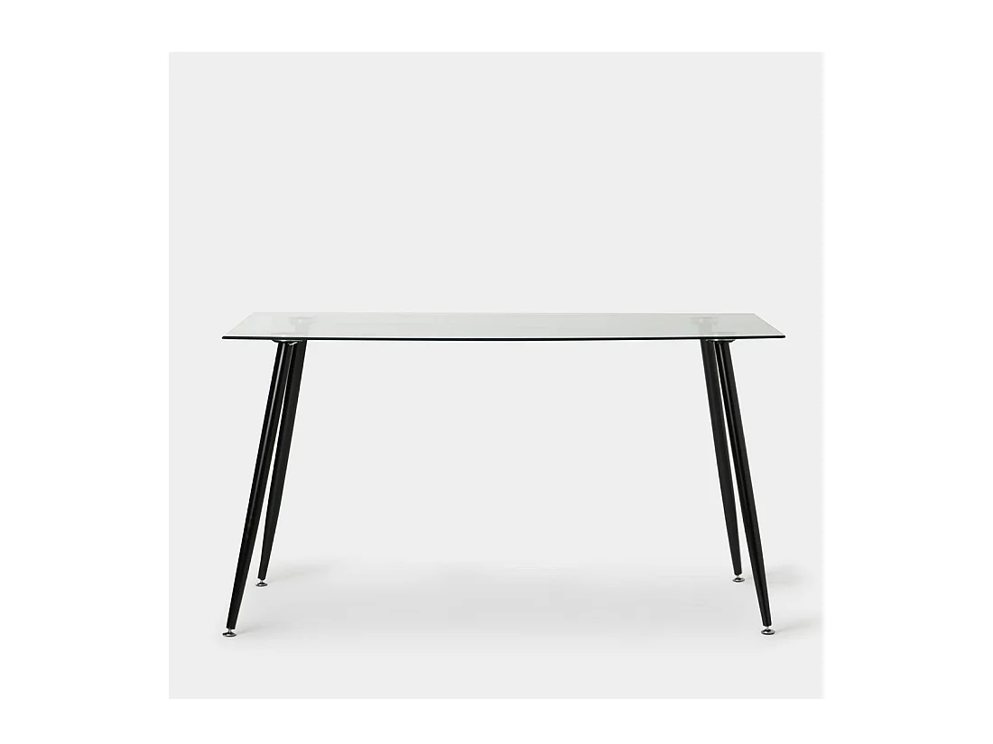 Table fixe en cristal transparent 140x75 cm-Tary