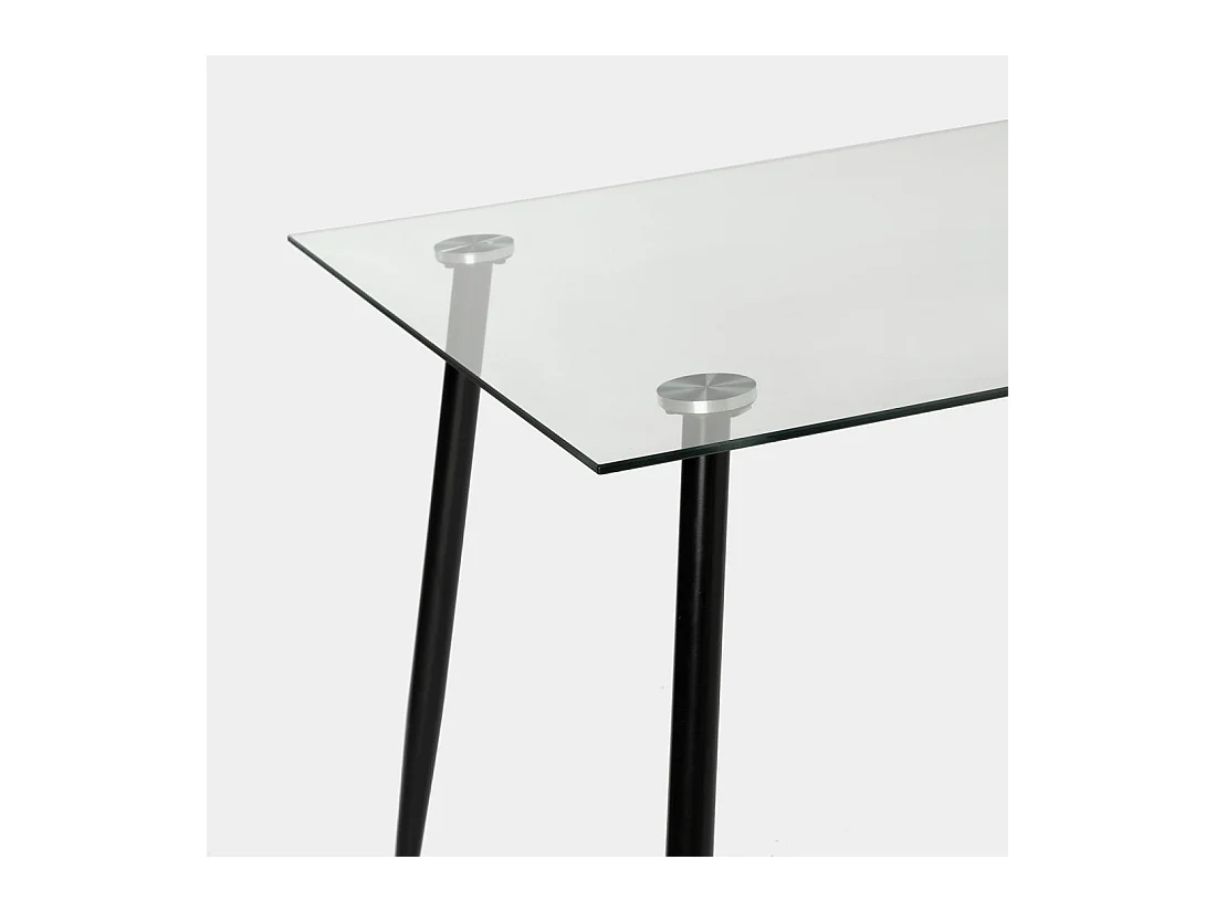 Table fixe en cristal transparent 140x75 cm-Tary