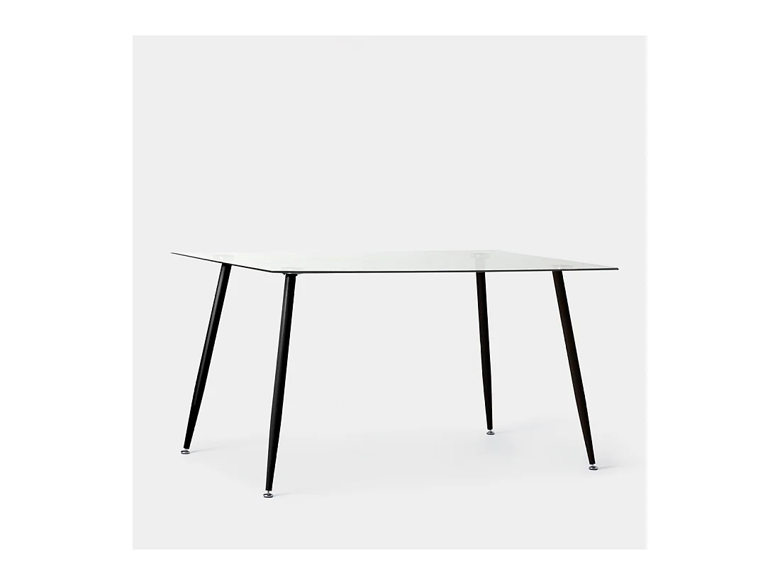 Table fixe en cristal transparent 140x75 cm-Tary