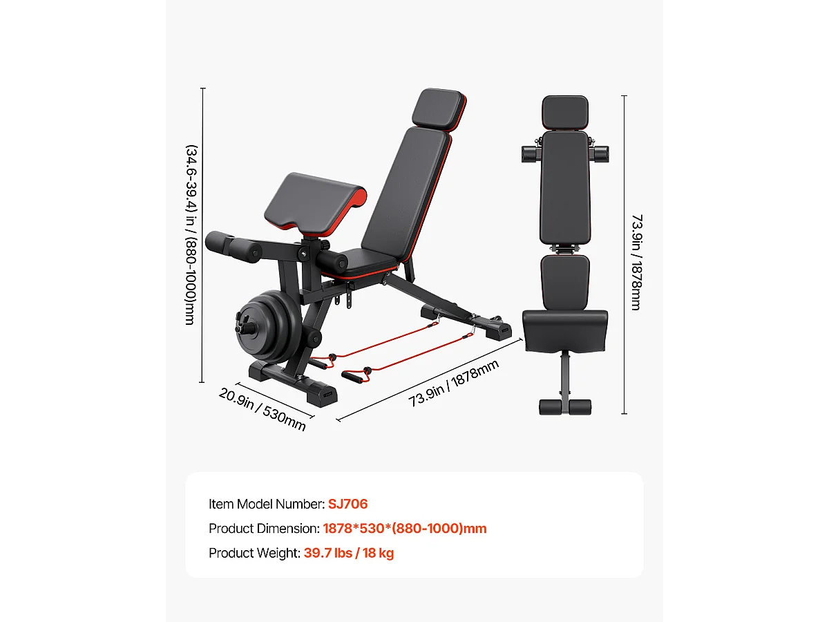 Ławka do Ćwiczeń, SucceBuy Ławka do Ćwiczeń Brzucha w Domu, Regulowana