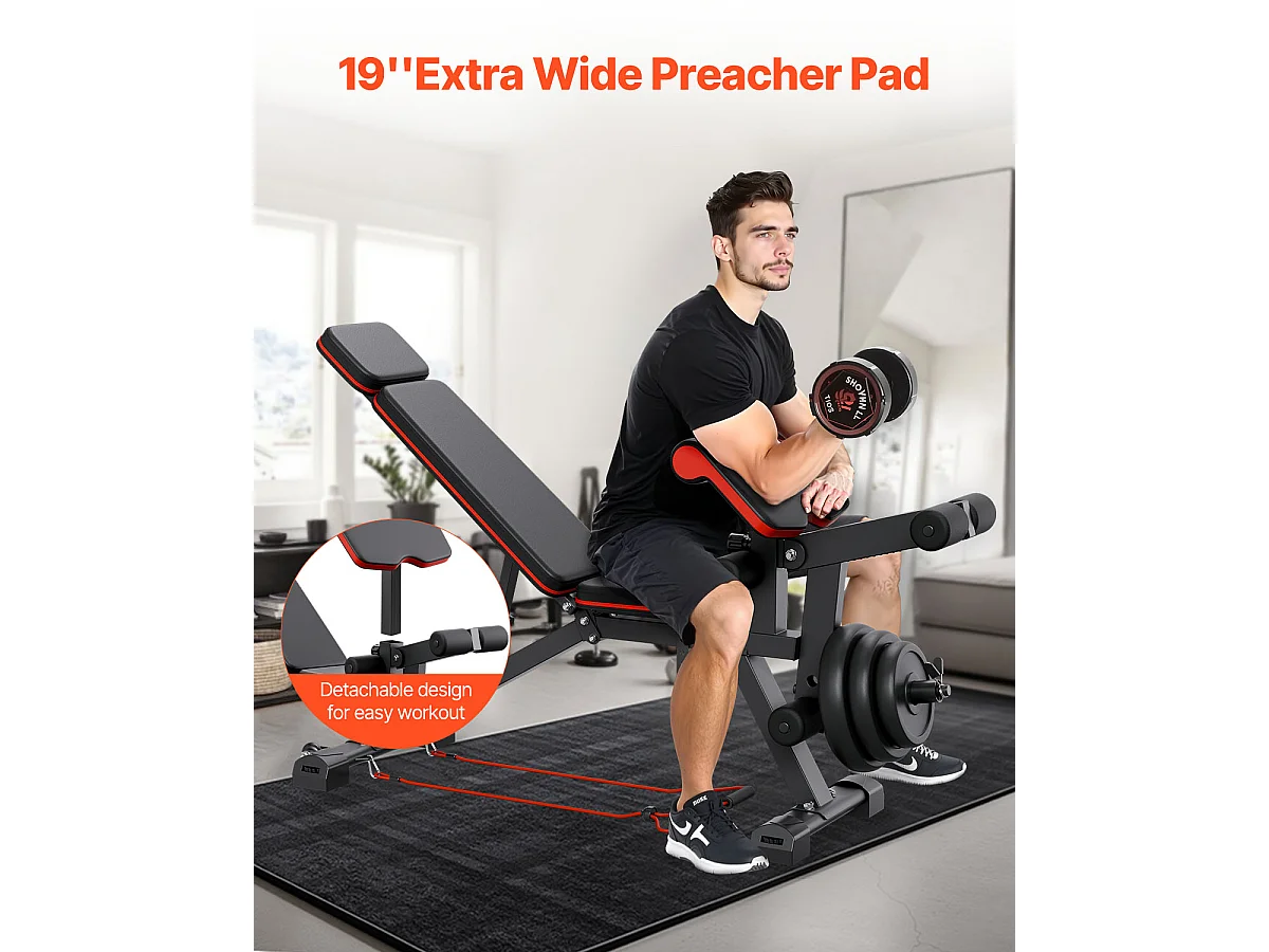 Ławka do Ćwiczeń, SucceBuy Ławka do Ćwiczeń Brzucha w Domu, Regulowana