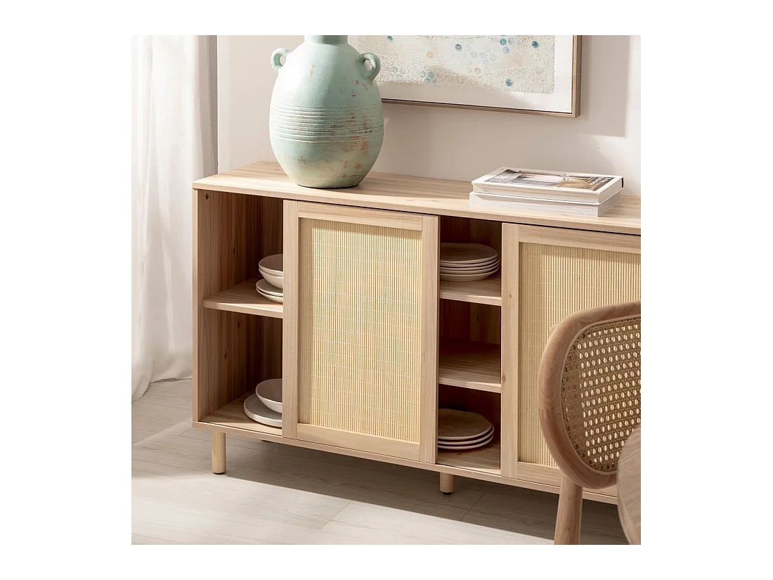 Buffet bas en bois naturel 120x76 cm-Timor