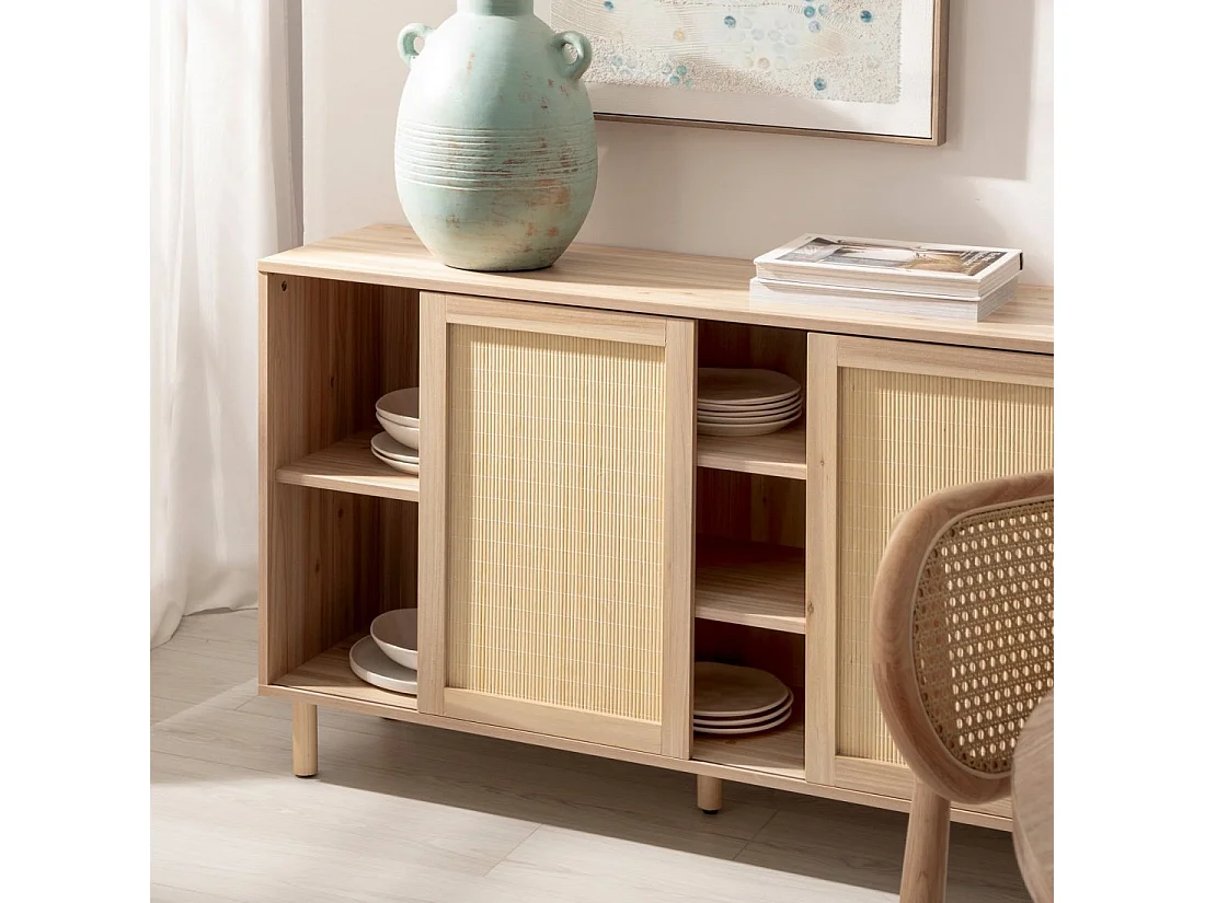 Buffet bas en bois naturel 120x76 cm-Timor