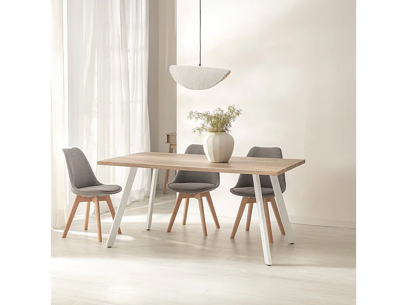 Mesa fija de Madera Natural 77 x 160- Laina