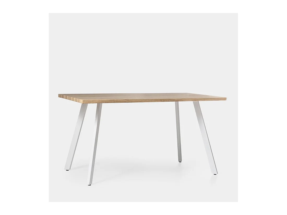 Table fixe en bois naturel 160x77 cm-Laina