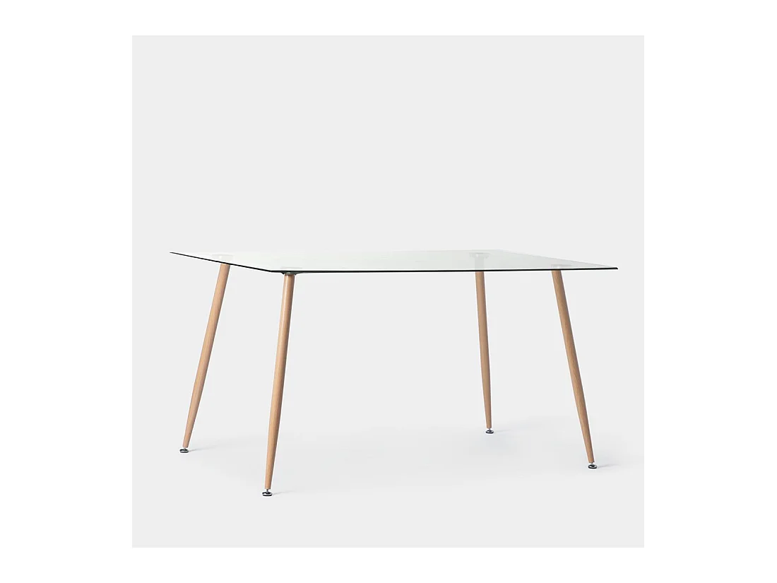 Table fixe en cristal transparent 140x75 cm-Tary